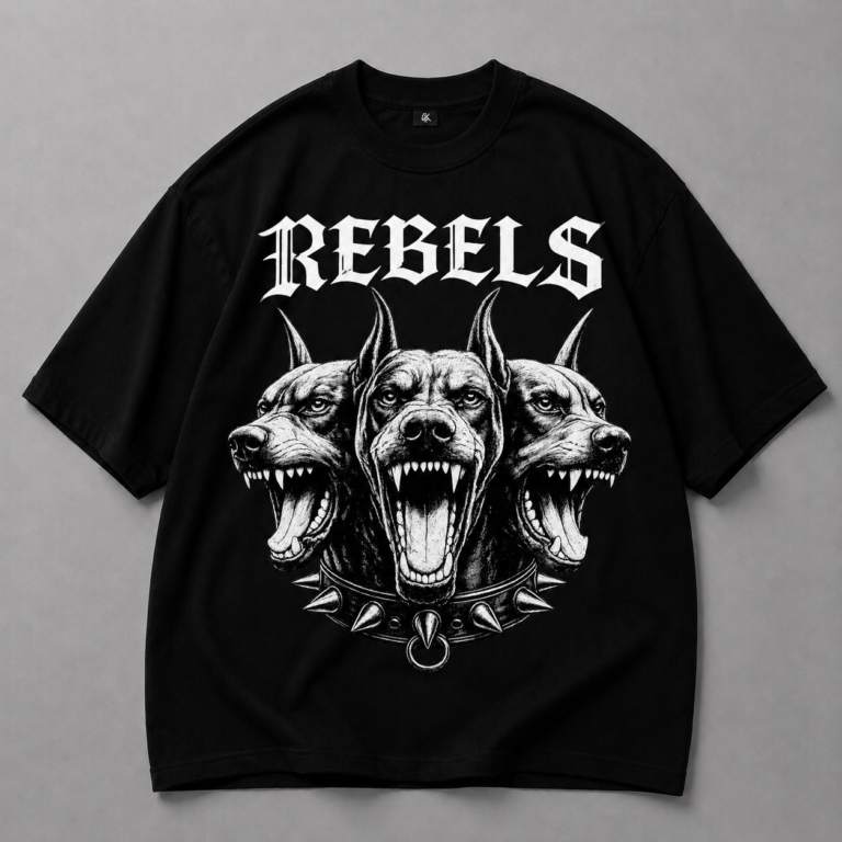 Черна памучна тениса REBELS