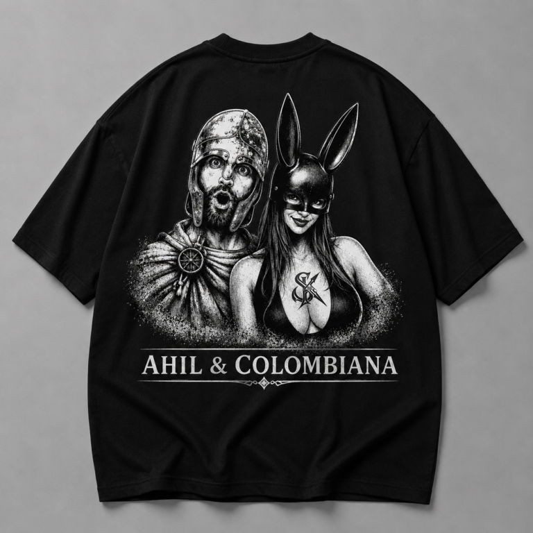 Черна памучна тениса ACHILLES &amp; COLOMBIANA