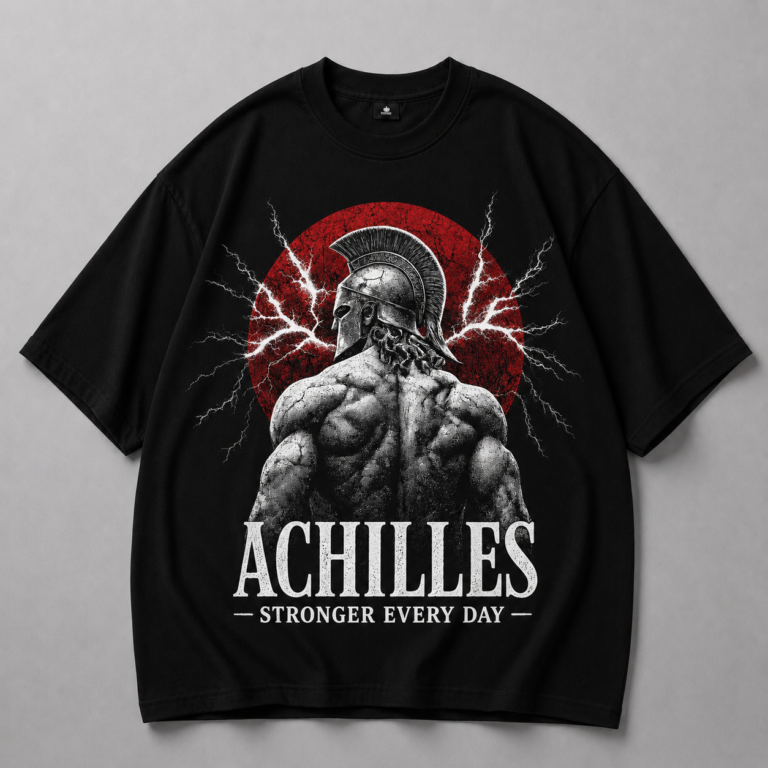 Черна памучна тениса ACHILLES